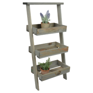 Lean to stepped plant ladder