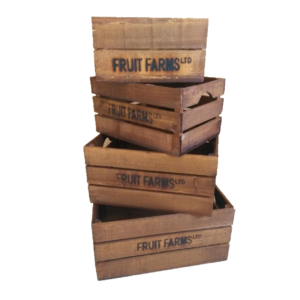 Brown wooden fruit crates