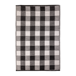 Black and white checkered garden carpet S