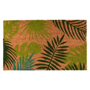 Doormat coir tropical leaves