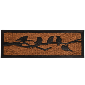 Rubber doormat/coir birds on tree