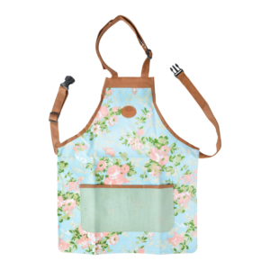 Rose print/jute apron