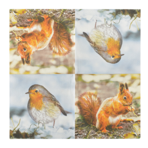 Paper napkins robin/squirrel