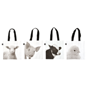 Shopping bag farm animals b/w S ass