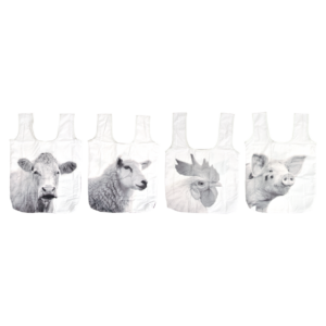 Foldable bag farm animals b/w ass.