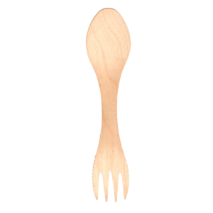 Wooden disposable 3-1 cutlery set of 8