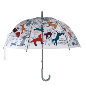 Transparent it’s raining cats & dogs umbrella